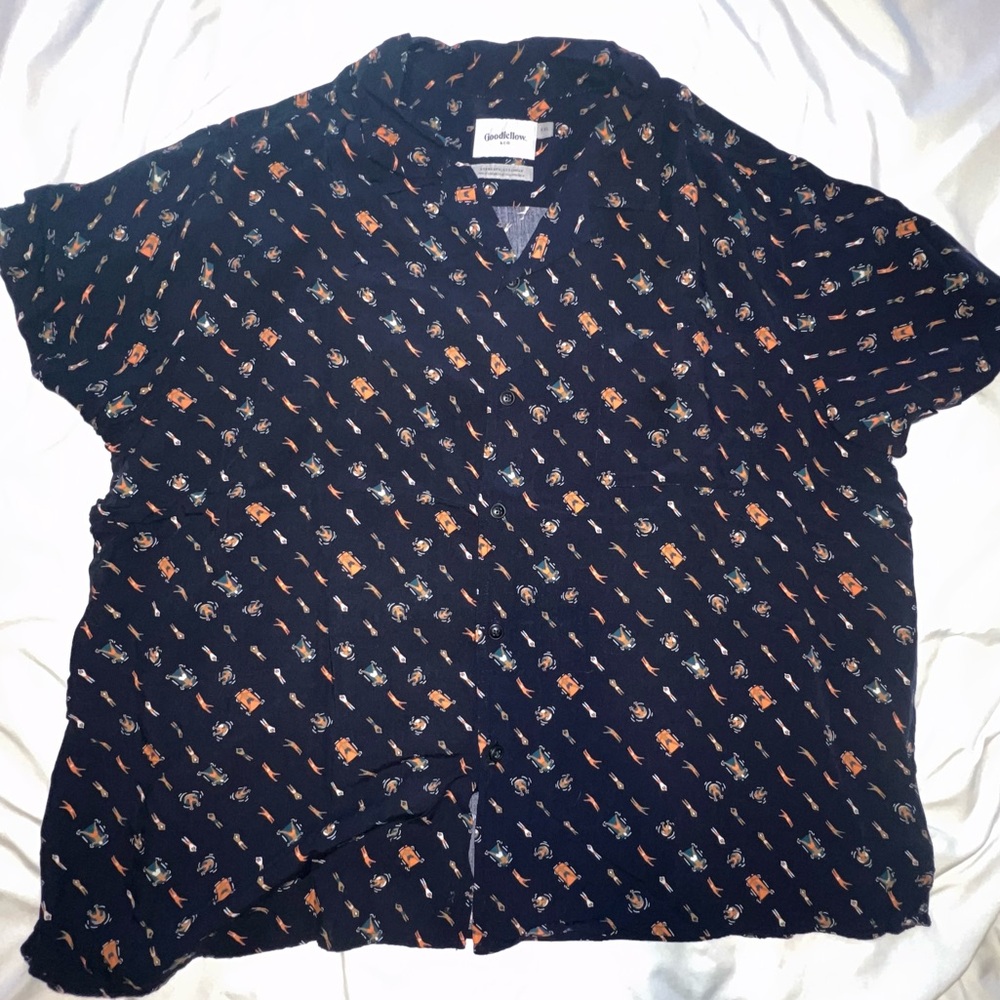 Goodfellow Button-up Shirt with Swimmers Print